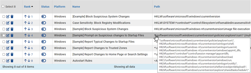 The tooltip showing the complete list of paths or processes for the rule