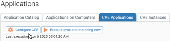 The Configure CPE option on the CPE Applications tab