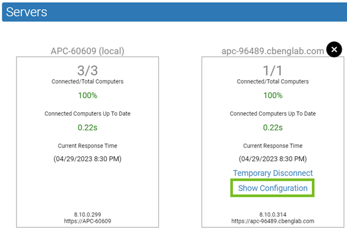 The show configuration link