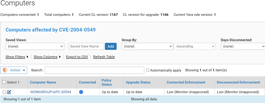 The computers affected by the CVE instance