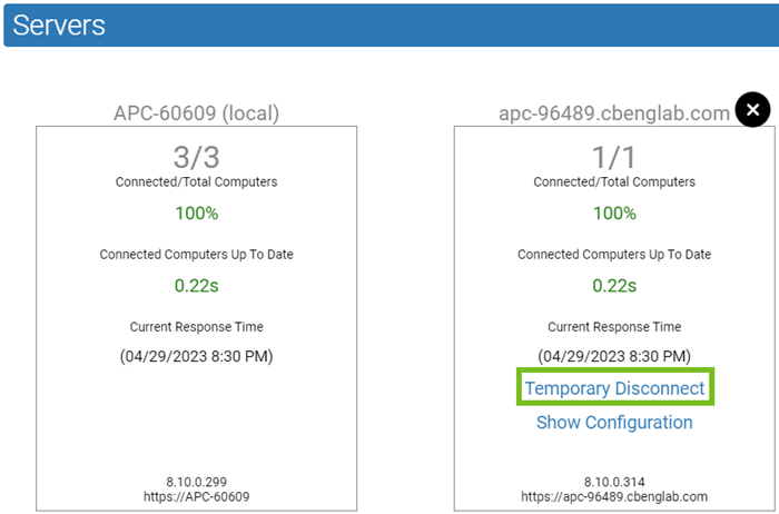 The temporary disconnect button