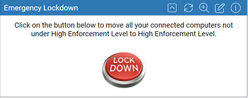 The Emergency Lockdown portlet showing the Lock Down button
