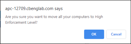 The lock down confirmation dialog