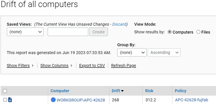 The Drift of all computers report