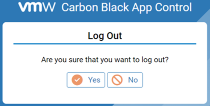 The logout confirmation dialog