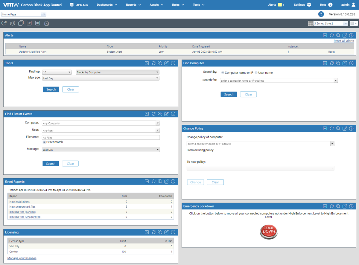 The homepage showing the homepage portlets