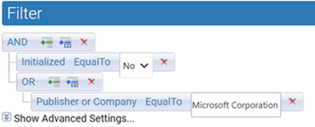 The filter to exclude initialized files and Microsoft files